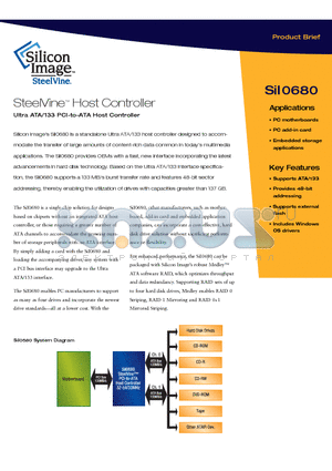 SII0680 datasheet - SteelVine Host Controller