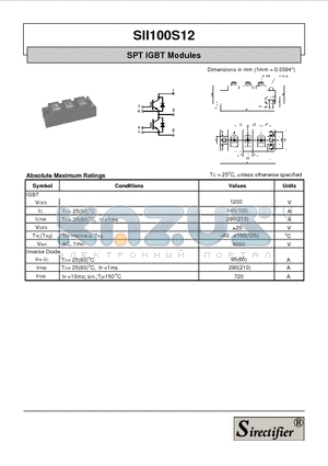 SII100S12 datasheet - SPT IGBT Modules