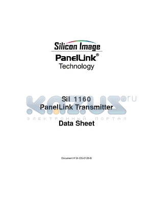 SII1160 datasheet - PanelLink Transmitter