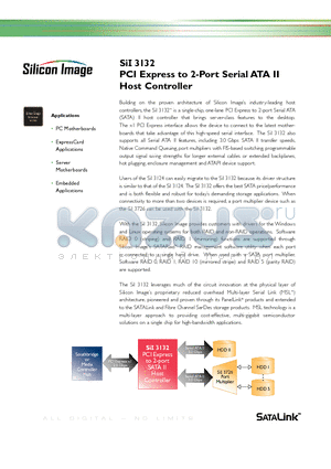 SII3132 datasheet - PCI Express to 2-Port Serial ATA II Host Controller