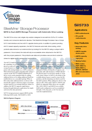 SII5733 datasheet - SteelVine Storage Processor