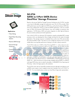 SII4726 datasheet - SATA to 5-Port SATA Device SteelVine Storage Processor