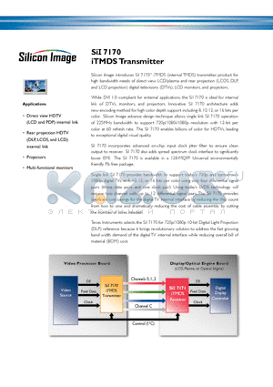 SII7170 datasheet - iTMDS Transmitter