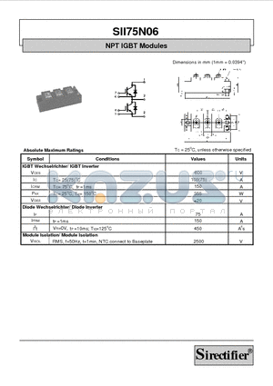 SII75N06 datasheet - NPT IGBT Modules