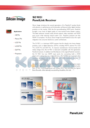 SII9021 datasheet - PanelLink Receiver