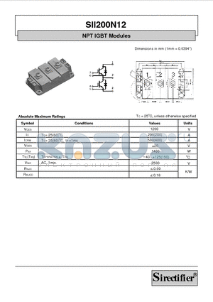 SII200N12 datasheet - NPT IGBT Modules