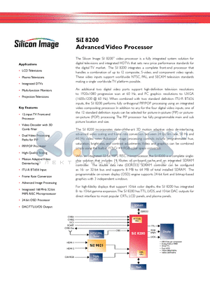 SII8200 datasheet - Advanced Video Processor