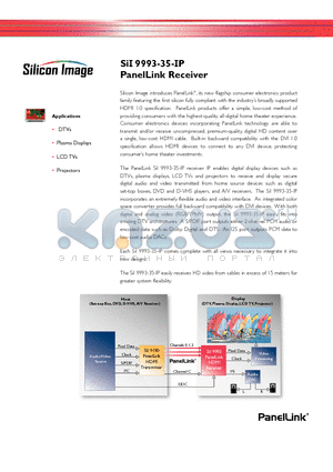 SII9993-35-IP datasheet - PanelLink Receiver