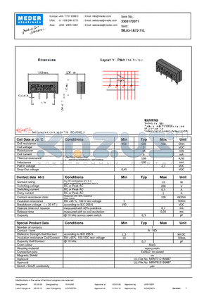 SIL03-1A72-71L datasheet - SIL Reed Relay