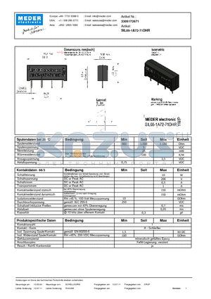 SIL05-1A72-71DHR_DE datasheet - (deutsch) SIL Reed Relay