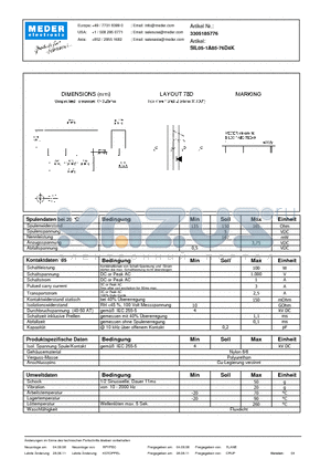 SIL05-1A85-76D4K_DE datasheet - (deutsch) SIL Reed Relay