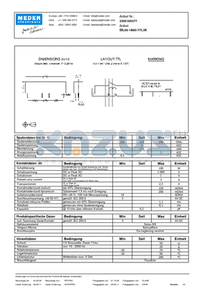 SIL05-1A85-77L3K_DE datasheet - (deutsch) SIL Reed Relay