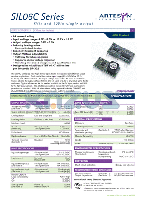 SIL06C-05SADJ-H datasheet - DC/DC CONVERTERS C Class Non-isolated