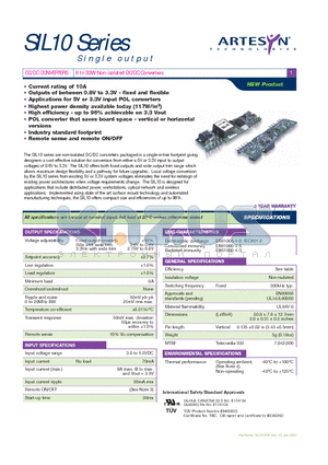 SIL10-05S2V0-V datasheet - 8 to 33W Non-isolated DC/DC Converters