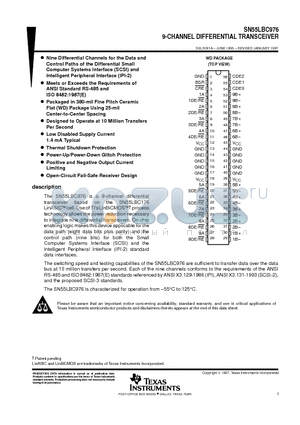 SNJ55LBC976WD datasheet - 9-CHANNEL DIFFERENTIAL TRANSCEIVER