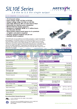 SIL10E-05S0V8-VJ datasheet - DC-DC CONVERTERS E Class Non-isolated