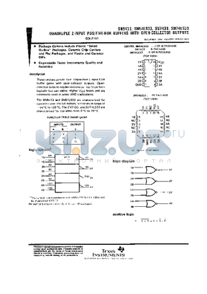 SNJ74LS33D datasheet - QUADRUPLE 2-INPUT POSITIVE-NOR BUFFERS WITH OPEN-COLLECTOR OUTPUTS