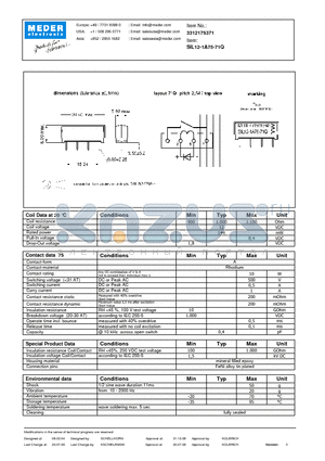 SIL12-1A75-71Q datasheet - SIL Reed Relay