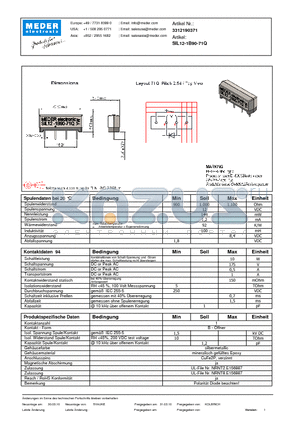 SIL12-1B90-71Q_DE datasheet - (deutsch) SIL Reed Relay