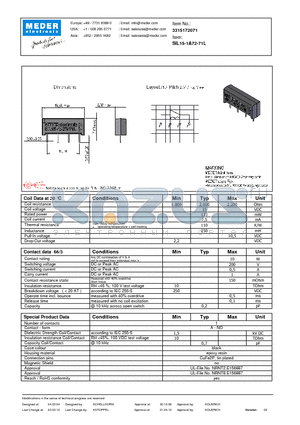 SIL15-1A72-71L datasheet - SIL Reed Relay