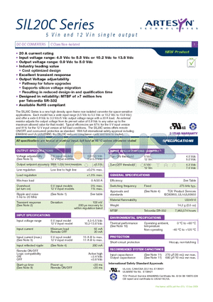 SIL20C datasheet - DC-DC CONVERTERS C Class Non-isolated