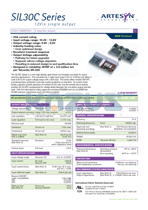 SIL30C-12SADJ-V datasheet - DC/DC CONVERTERS C Class Non-isolated