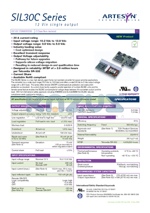 SIL30C-12SADJ-VJ datasheet - DC-DC CONVERTERS C Class Non-isolated