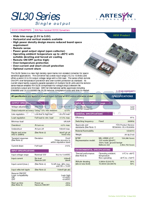 SIL30-12SADJ-V datasheet - 30A Non-Isolated DC/DC Converters