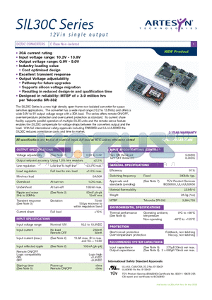 SIL30C datasheet - DC/DC CONVERTERS C Class Non-isolated