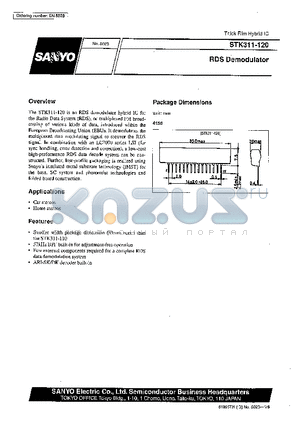 STK311-120 datasheet - RDS Demodulator