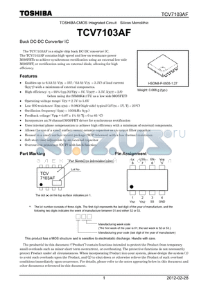 TCV7103AF datasheet - Buck DC-DC Converter IC