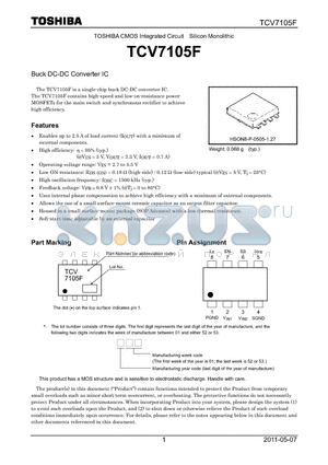 TCV7105F datasheet - Buck DC-DC Converter IC