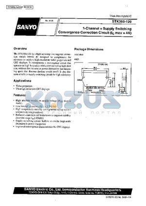 STK390-120 datasheet - 1-Channel  Supply Switching Convergence Correction Circuit(Ic max=4A)