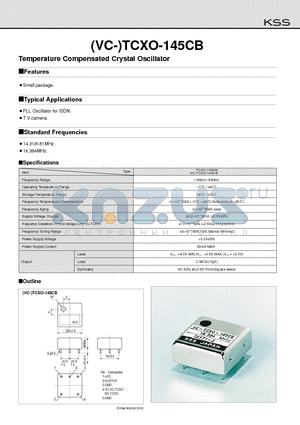 TCXO-145CB datasheet - Temperature Compensated Crystal Oscillator