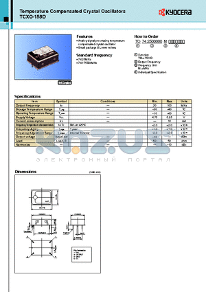 TCXO-158D datasheet - Analog signal processing temperature compensated crystal oscillator