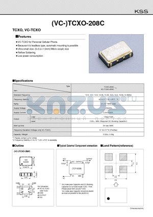 TCXO-208C datasheet - TCXO, VC-TCXO