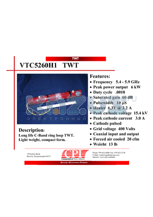 VTC5260H1 datasheet - TWT