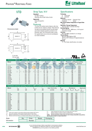 VTD175XL datasheet - 85 `C to -40 `C 10 times a5 % typical resistance change
