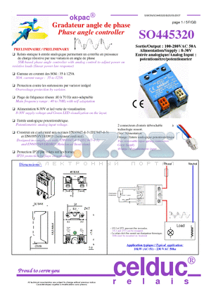 SO445320 datasheet - Phase angle controller