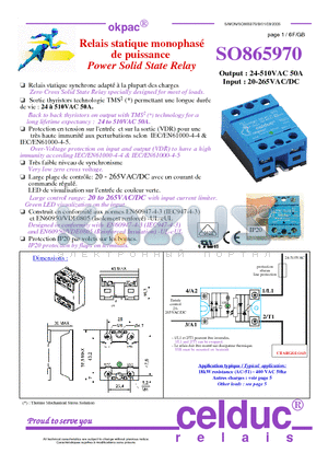 SO865970 datasheet - Power Solid State Relay