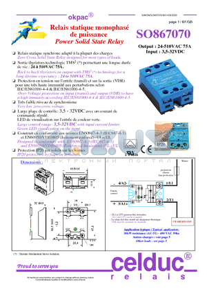 SO867070 datasheet - Power Solid State Relay