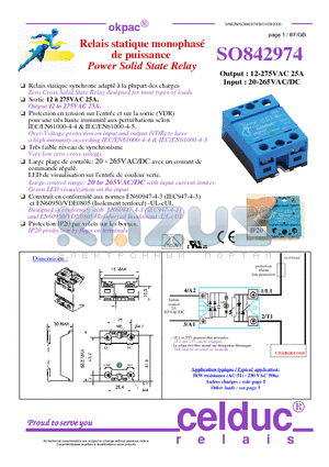 SO842974 datasheet - Power Solid State Relay