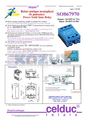 SO867970 datasheet - Power Solid State Relay