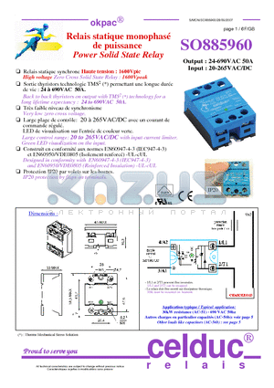 SO885960 datasheet - Power Solid State Relay