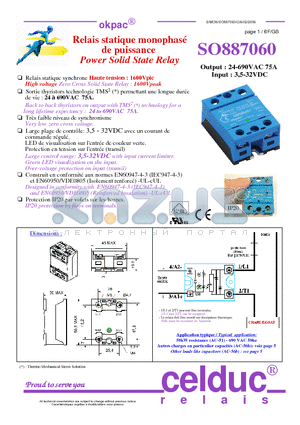 SO887060 datasheet - Power Solid State Relay