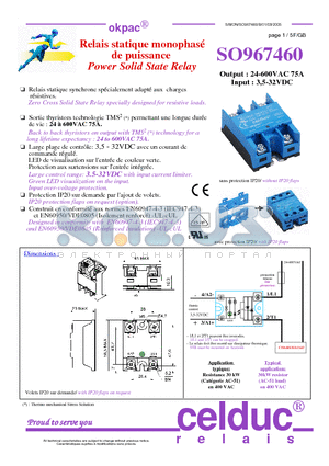 SO967460 datasheet - Power Solid State Relay