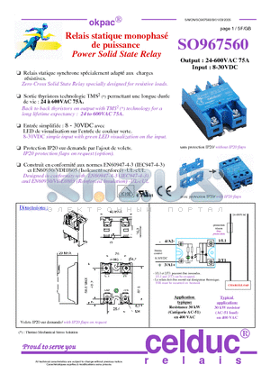 SO967560 datasheet - Power Solid State Relay