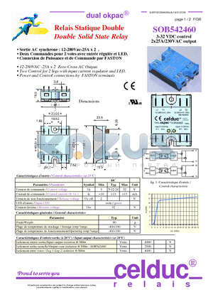 SOB542460 datasheet - Double Solid State Relay