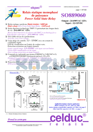 SO889060 datasheet - Power Solid State Relay