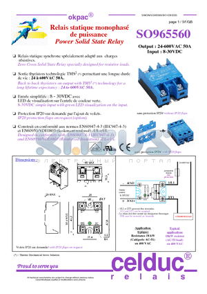 SO965560 datasheet - Power Solid State Relay